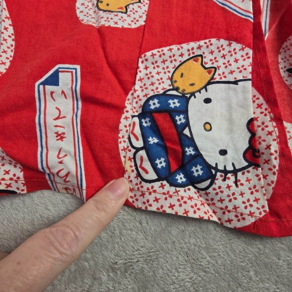 Vintage Hello Kitty Japanese Kids Kimono Robe Red Kawaii Festival Wear Kawaii - Picture 4 of 16